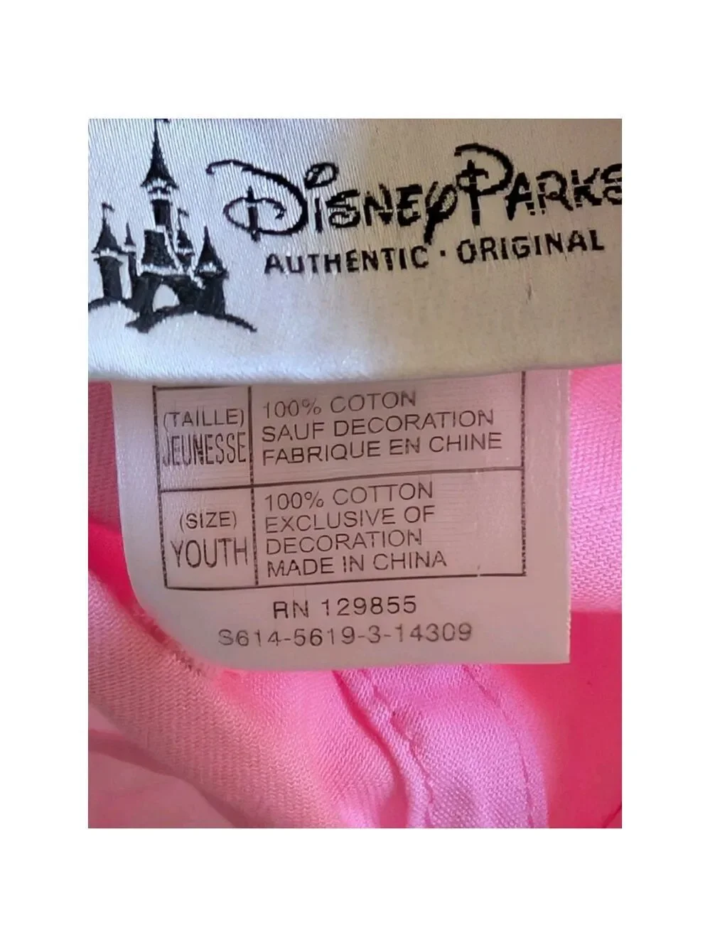 Disney Parks Pink Sparkled Mickey Mouse Baseball Hat Cap Pink youth size